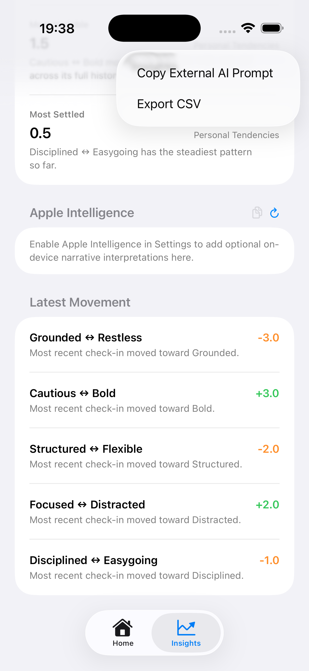 Spectra export and settings screenshot