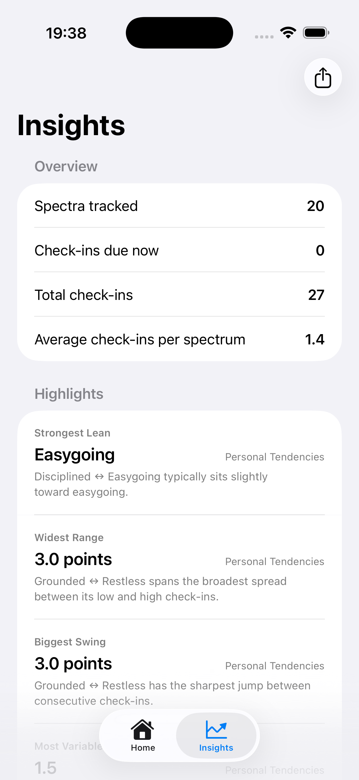 Spectra insights screenshot